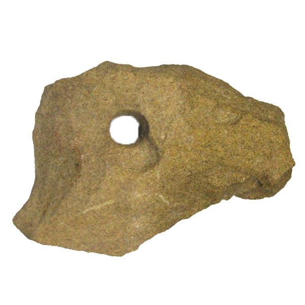 Peso de red de piedra arenisca encontrado en la fase romana del yacimiento del Moncayo
